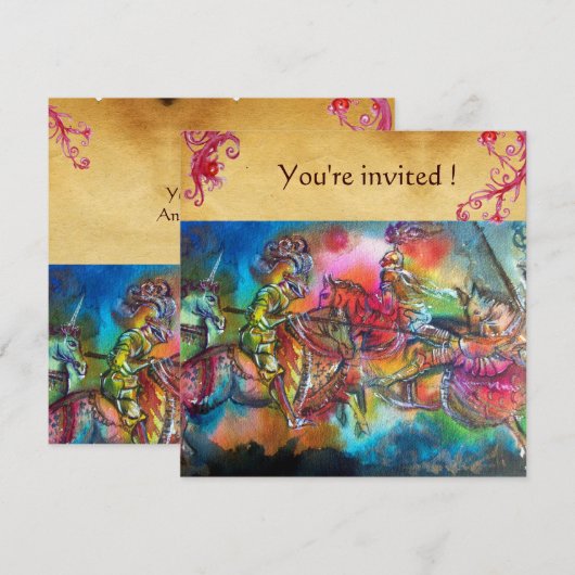 CHANSON DE ROLAND / STRIJD VAN RIDDERS IN TOERNOOI KAART (Voorkant / Achterkant)