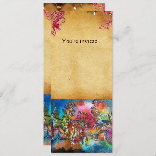 CHANSON DE ROLAND / STRIJD VAN RIDDERS IN TOERNOOI KAART (Voorkant / Achterkant)