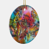 CHANSON DE ROLAND / STRIJD VAN RIDDERS IN TOERNOOI KERAMISCH ORNAMENT (Rechts)