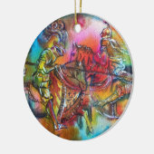 CHANSON DE ROLAND / STRIJD VAN RIDDERS IN TOERNOOI KERAMISCH ORNAMENT (Links)