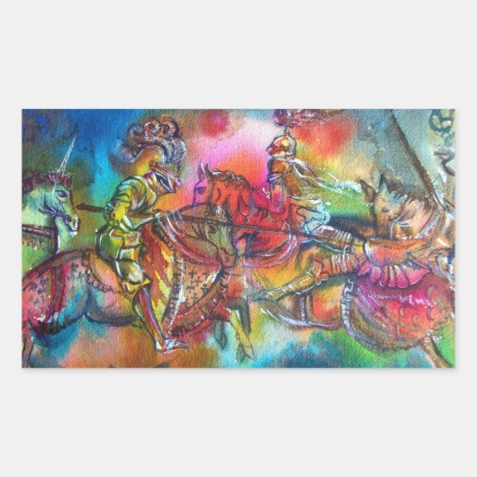 CHANSON DE ROLAND / STRIJD VAN RIDDERS IN TOERNOOI RECHTHOEKIGE STICKER (Voorkant)