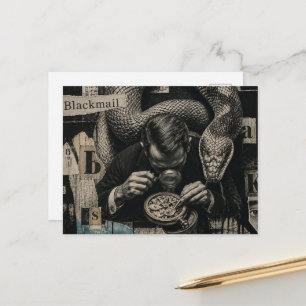Chantage Mixed Media Collage Briefkaart