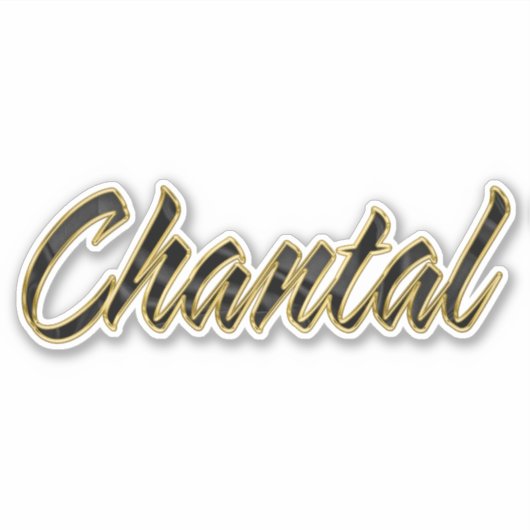 Chantal black gold Lettering Aufkleber Sticker (Voorkant)