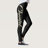 Chantal white gold Handwriting Hose Leggings (Rechts)