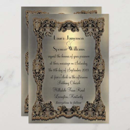 Chanteleah Formal Wedding Invitation 5,5 x 7,5 inc Kaart (Voorkant / Achterkant)