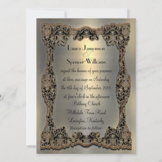 Chanteleah Formal Wedding Invitation 5,5 x 7,5 inc Kaart (Voorkant)