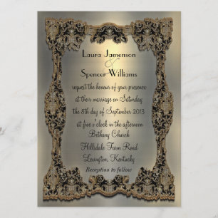 Chanteleah Formal Wedding Invitation 5,5 x 7,5 inc Kaart