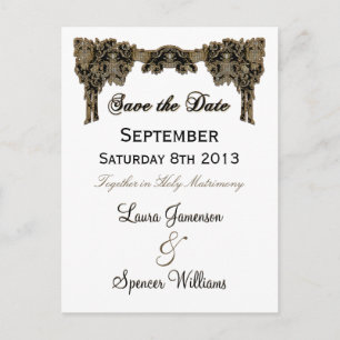 Chanteleah White Wedding Reminder Briefkaart