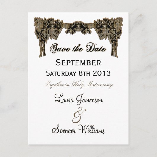 Chanteleah White Wedding Reminder Briefkaart (Voorkant)