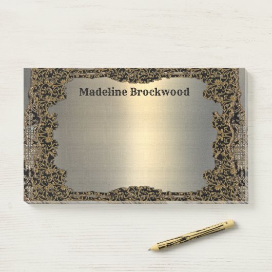 Chantella Elegant Knight Beauful Monogram Post-it® Notes (Op bureau)