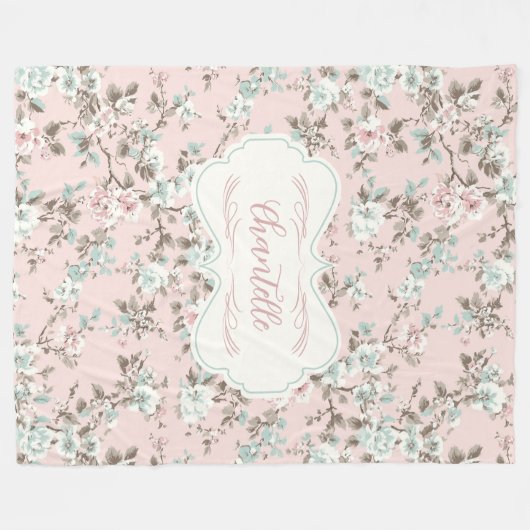 Chantelle Roze  Roos Fleece Deken (Voorkant (Horizontaal))