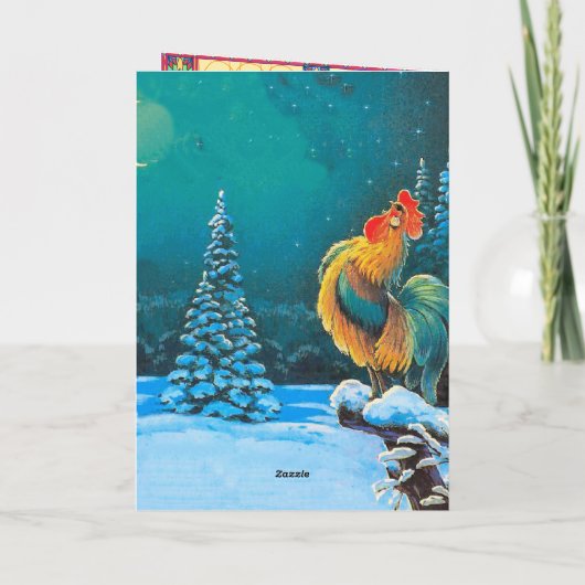 chanticleer het vakantie hier opnieuw is feestdagen kaart (Achterkant)
