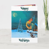 chanticleer het vakantie hier opnieuw is feestdagen kaart (Voorkant)