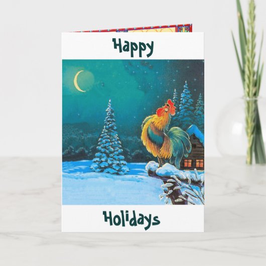 chanticleer het vakantie hier opnieuw is feestdagen kaart (Voorkant)