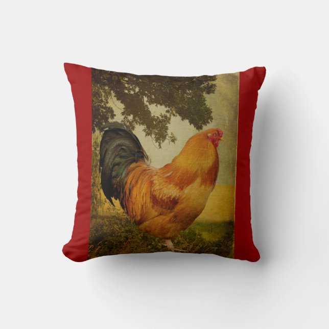Chanticleer Rooster Pillow door Lois Bryan Kussen (Voorkant)