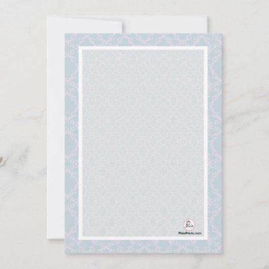 Chantilly Baptism Invitation Kaart (Achterkant)