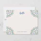 Chantilly Boho Mandala Stationery - Azure Notitiekaartje (Voorkant)