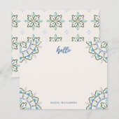 Chantilly Boho Mandala Stationery - Azure Notitiekaartje (Voorkant / Achterkant)