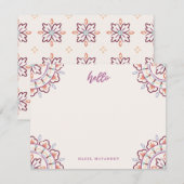 Chantilly Boho Mandala Stationery - Plum Notitiekaartje (Voorkant / Achterkant)