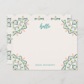 Chantilly Boho Mandala Stationery - Pool Notitiekaartje (Voorkant / Achterkant)