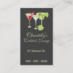 Chantilly Cocktail/Bartending Biz-kaart Visitekaartje