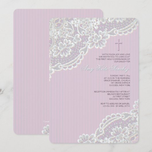 Chantilly Kant Uitnodiging (Voorkant / Achterkant)