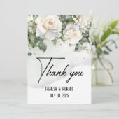 Chantilly Lace Rozen bruiloft Dank u platte Kaart (Staand voorkant)
