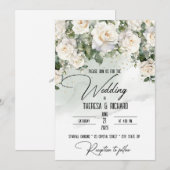 Chantilly Lace Rozen huwelijksuitnodiging Kaart (Voorkant / Achterkant)