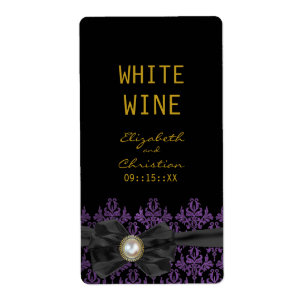 Chantilly Lace Wedding Wine Labels