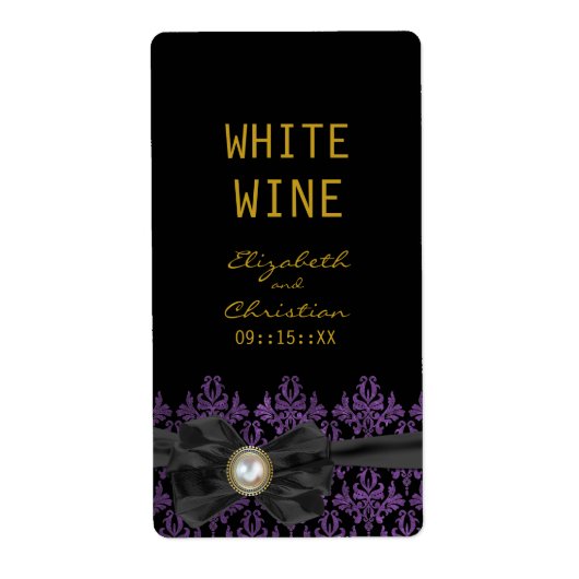 Chantilly Lace Wedding Wine Labels (Voorkant)