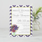 Chantilly Mason Jar Chevron Vrijgezellenfeest Invi Kaart (Staand voorkant)