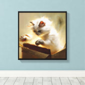 Chantilly-Tiffany kat  Canvas Afdruk (Insitu (Houten vloer))