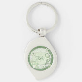 Chantily Whimsical Mixed Media GEPERSONALISEERD Sleutelhanger (Voorkant)