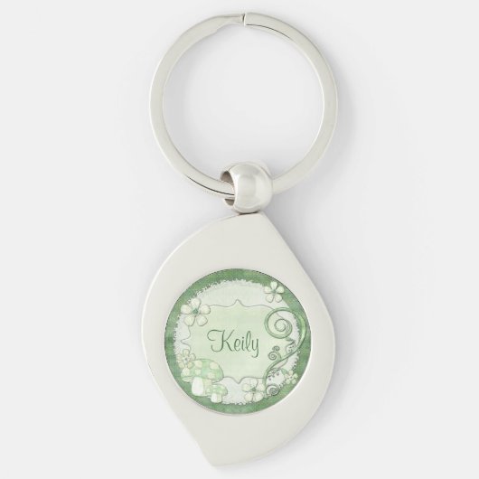 Chantily Whimsical Mixed Media GEPERSONALISEERD Sleutelhanger (Voorkant)