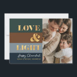 Chanuka Chanoeka Goud Liefde & Licht Foto Groetkaa<br><div class="desc">Onze Hanukkah / Chanukah Gold Love & Light wenskaart is een elegante,  klassieke manier om uw Hanukkah/ Chanukah wensen te delen met vrienden,  familie en klanten!  Met ruimte om te personaliseren met uw naam en foto.  Vragen? stuur ons een bericht of e-mail bestdresssedbread@gmail.com. Prettig Chanukah!!</div>