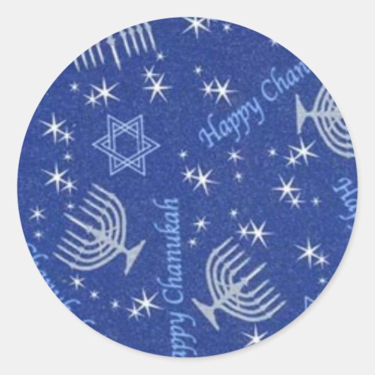 Chanuka Happy Ronde Sticker (Voorkant)