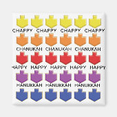 Chanuka magneet vierkant 3D Drie-delen-draai-toppe (Voorkant)