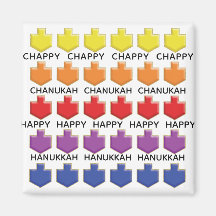 Chanuka magneet vierkant 3D Drie-delen-draai-toppe