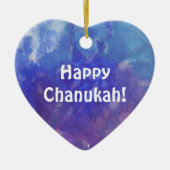Chanukah Aqua Paars schilderen Heart Ornament (Voorkant)