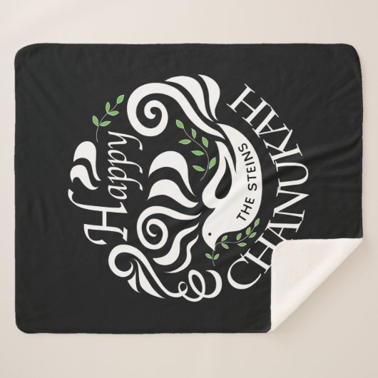 Chanukah Blackboard Sherpa Blanket/Medium Deken (Voorkant (horizontaal))