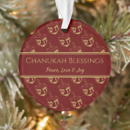 CHANUKAH BLESSINGS Gepersonaliseerd Dreidel Bourgo Ornament