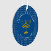 CHANUKAH BLESSINGS | Menorah | Hanukkah Ornament (voorkant)