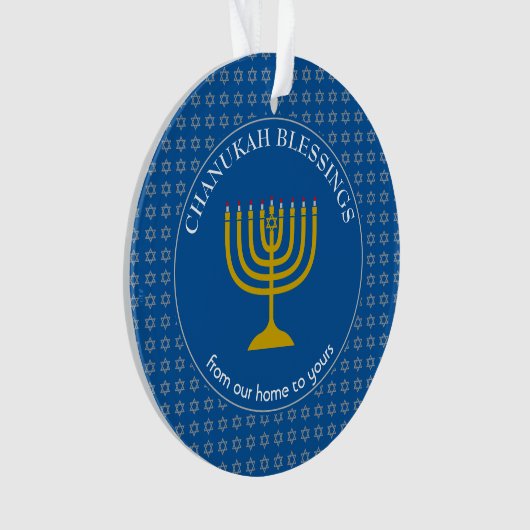 CHANUKAH BLESSINGS | Menorah | Hanukkah Ornament (voorkant)