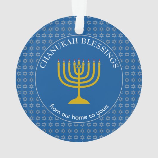 CHANUKAH BLESSINGS | Menorah | Hanukkah Ornament (achterkant)