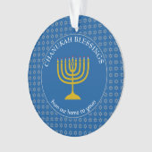 CHANUKAH BLESSINGS | Menorah | Hanukkah Ornament (voorkant)