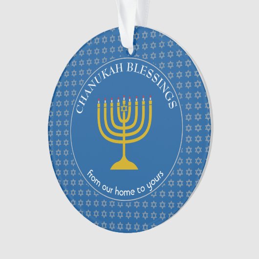 CHANUKAH BLESSINGS | Menorah | Hanukkah Ornament (voorkant)