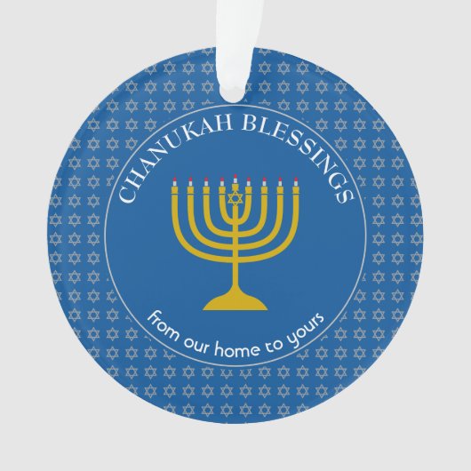 CHANUKAH BLESSINGS | Menorah | Hanukkah Ornament (voorkant)
