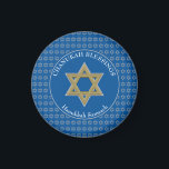 CHANUKAH BLESSINGS | Ster van David | Hanukkah Magneet<br><div class="desc">Stijlvolle CHANUKAH BLESSINGS fridge magneet met faux Silver Star van David in een gevlekt patroon en een faux gouden en zilveren ster van David in het midden. De achtergrondkleur is Tekhelet Blue. De tekst leest CHANUKAH BLESSINGS bovenaan en HANUKKAH SAMEACH onderaan. Beide zijn als u door een naam of een...</div>