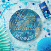 Chanukah Blues en Golds Papieren Bordje (Feest)