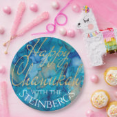 Chanukah Blues en Golds Papieren Bordje (Feest)